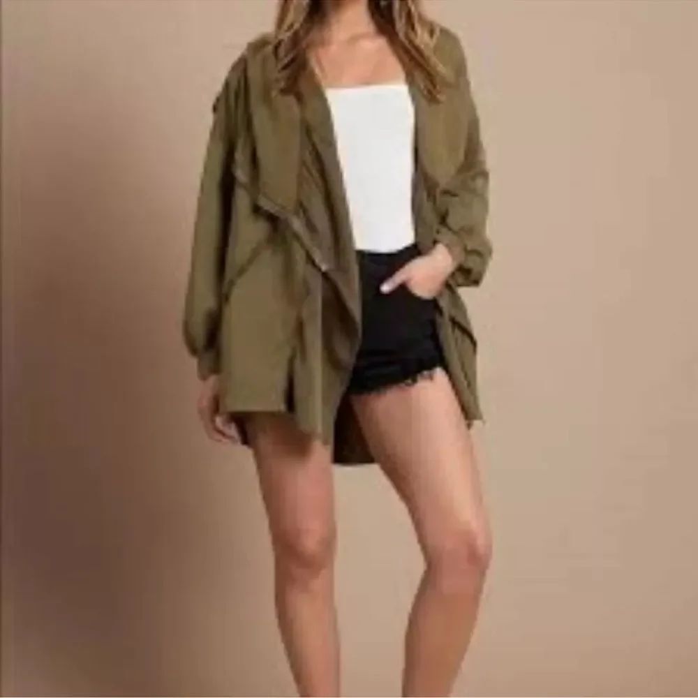 FREE PEOPLE Womens Olive C'Mon Hooded Cardigan Jacket